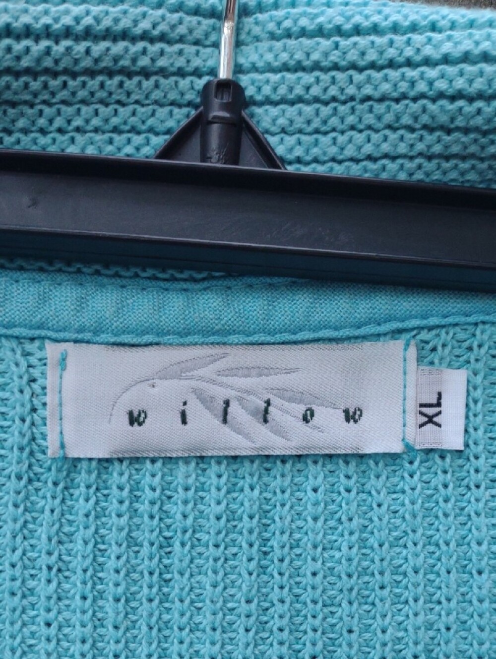 Willow Aqua Button-Front Women's Cardigan - Picture 4 of 10
